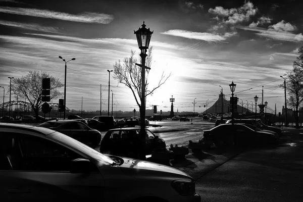 Вулиці міста зимовий день в Ризі — стокове фото