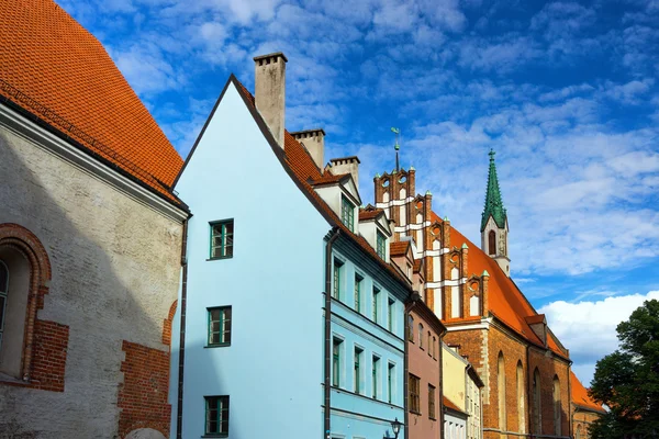 The original medieval houses and churches in Riga — Stock Photo, Image