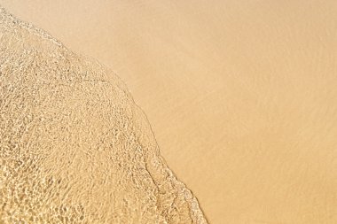 Şeffaf dalga kumlu bir plaj üzerinde olay