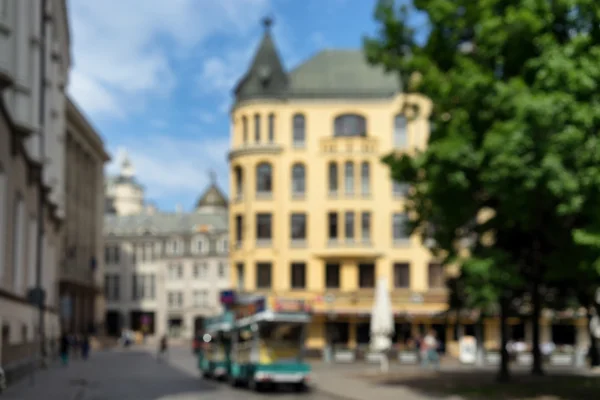 A casa com os gatos no telhado da praça em Riga Liv — Fotografia de Stock