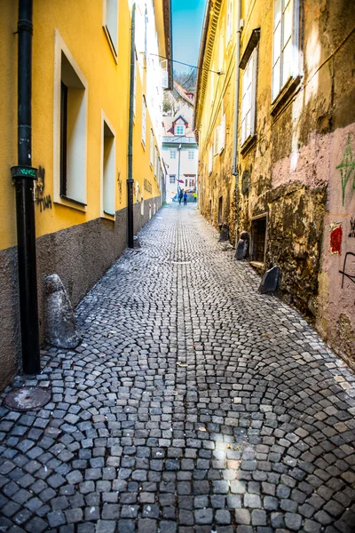 Färgglada street i Ljubljana, Slovenien — Stockfoto