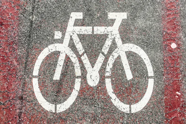 Bicycle sign path on the road — Stock Photo, Image