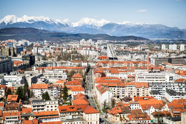 Top viev naar Ljubljana, de hoofdstad van Slovenië — Stockfoto