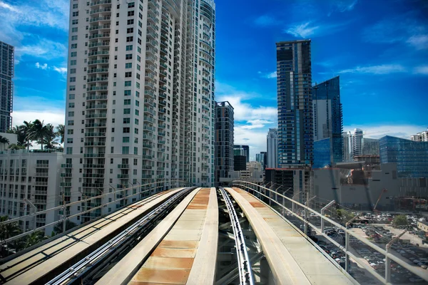 Miami centro città metropolitana autobus strada — Foto Stock