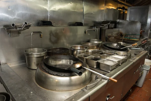 Commercial kitchen space in the asian restaurant — Stock Photo, Image