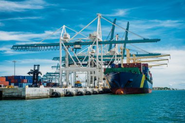 Port of Miami boş büyük konteyner gemisi