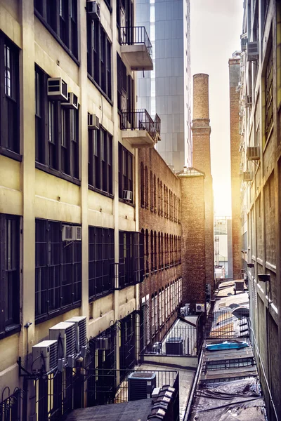 New York City miasto miejski budynek undrer zachód światło — Zdjęcie stockowe