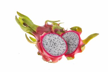 Canlı ve canlı Ejder Meyvesi beyaz arka planda izole edilmiş..