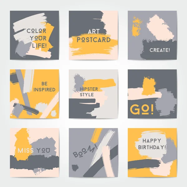 Modèle moderne de carte postale brosse grunge — Image vectorielle