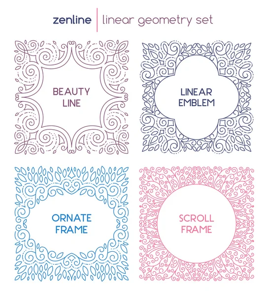 Emblèmes abstraits vectoriels linéaires — Image vectorielle