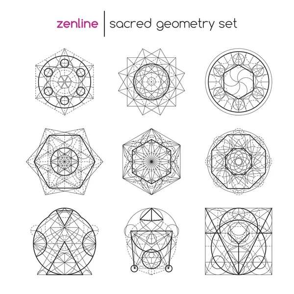 Sacred geometry set — Stock Vector