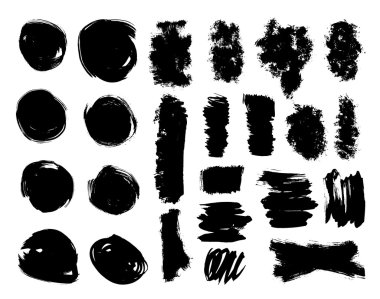 siyah fırça darbeleri seti