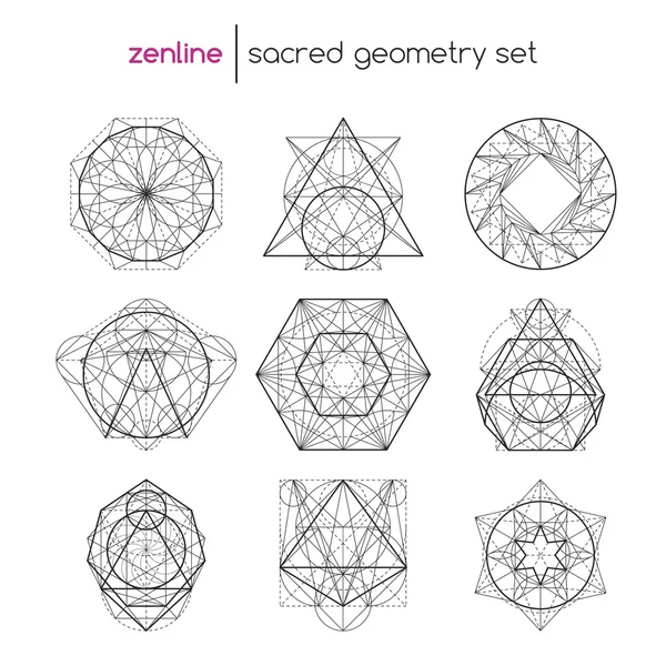 Sacred geometry set — Stock Vector