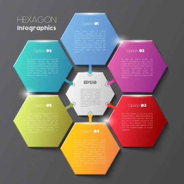 Geometrisches hexagon infografisches Konzept — Stockvektor