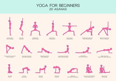 Yoga başlayanlar pozlar sopa rakam için ayarla