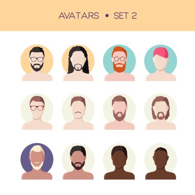 Adam yüz avatarlar set