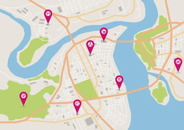 Vektör yatay şehir haritası