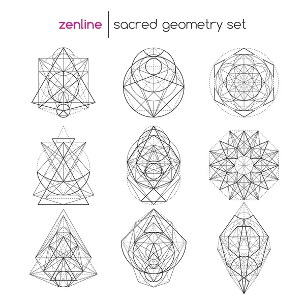 Sacred geometry set — Stock Vector