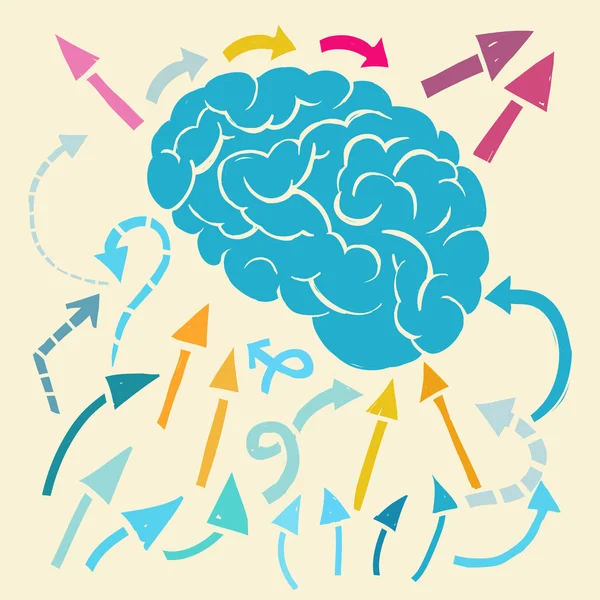Brain and ideas flow — Stock Vector