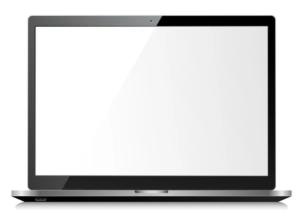 Zwarte glanzende laptop — Stockvector
