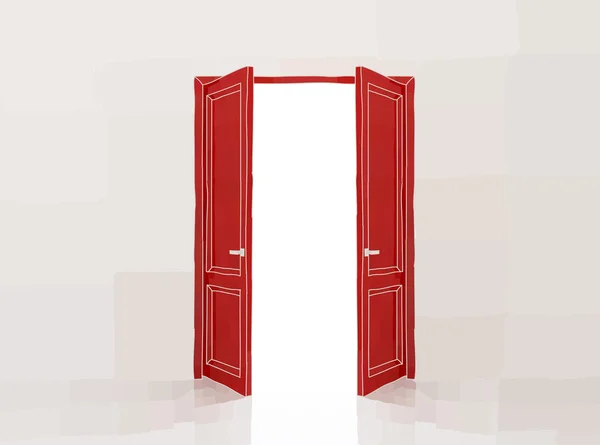 Puertas rojas — Vector de stock