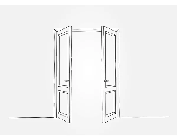 Puertas de contorno negro — Vector de stock