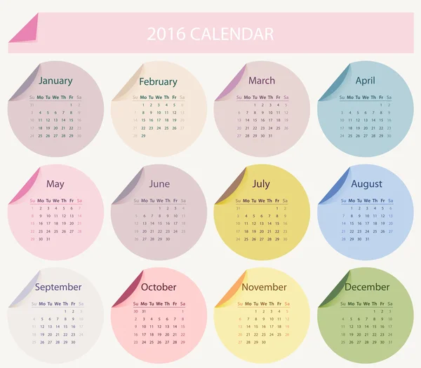 The 2016 calendar — Stock Vector