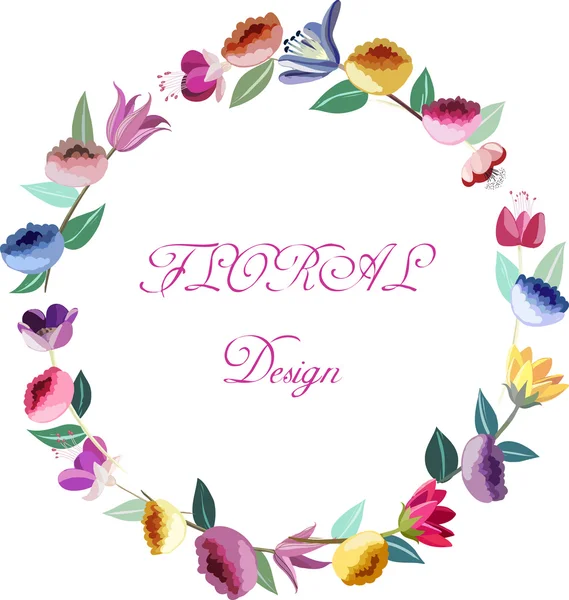 Design corona floreale — Vettoriale Stock