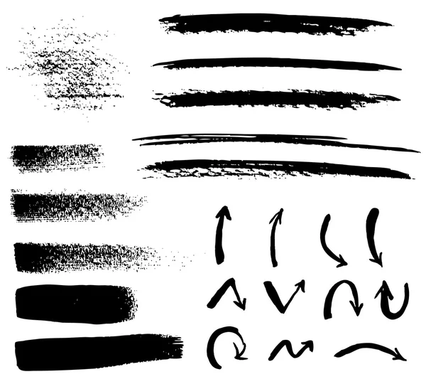 Black brush strokes — Stock Vector