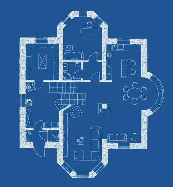 Blaupause für die Architektur — Stockvektor