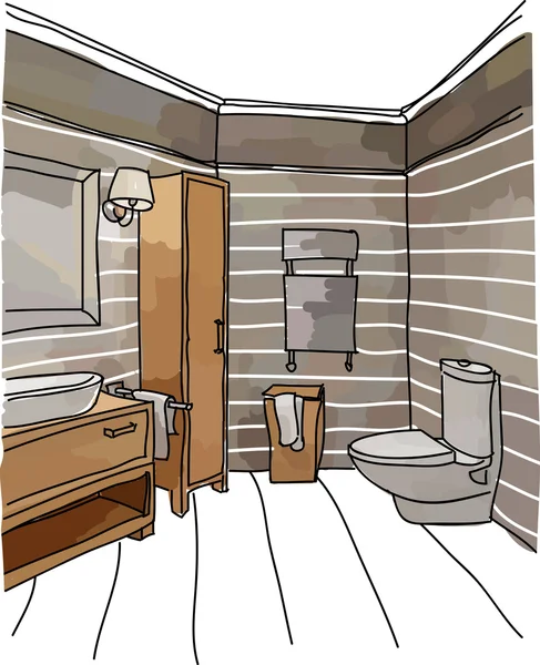 Interior del baño de lujo — Vector de stock