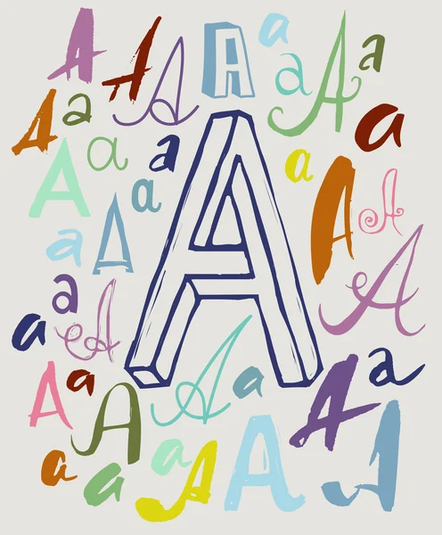Lettre A dans différents styles — Image vectorielle