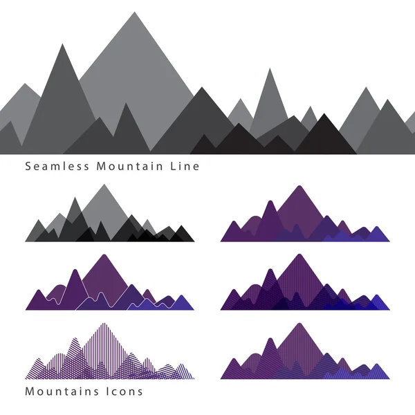 Mountains icons — Stock Vector