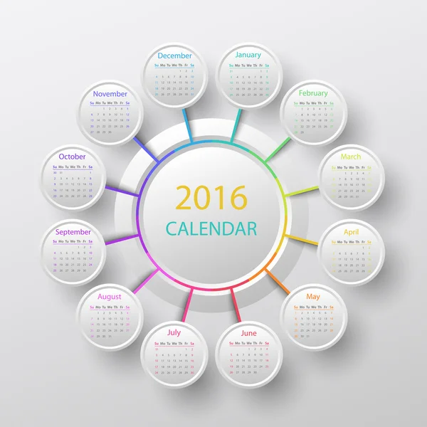 De 2016 kalender — Stockvector