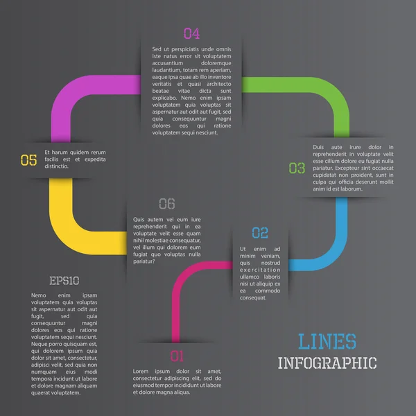 Linien-Infografik — Stockvektor