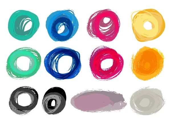 Colorful watercolor brush strokes — Stock Vector