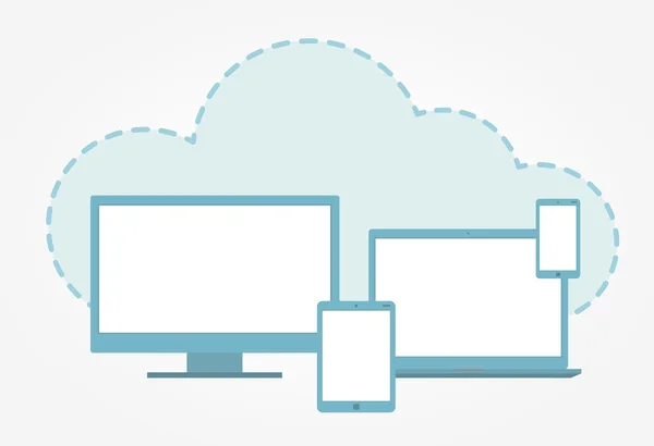 Tecnología de cloud computing — Vector de stock