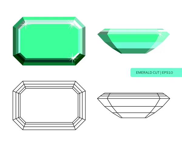 Smaragd řezané ploché styl obrázku — Stockový vektor