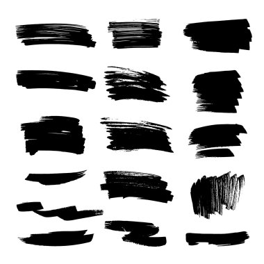 siyah fırça darbeleri seti