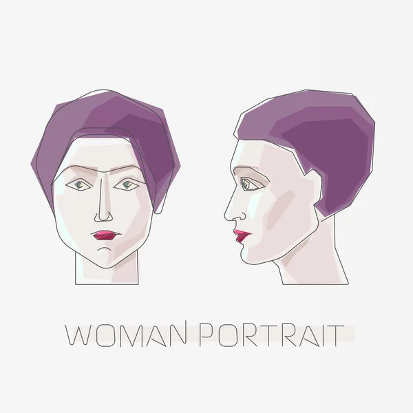 Vrouw platte portret — Stockvector