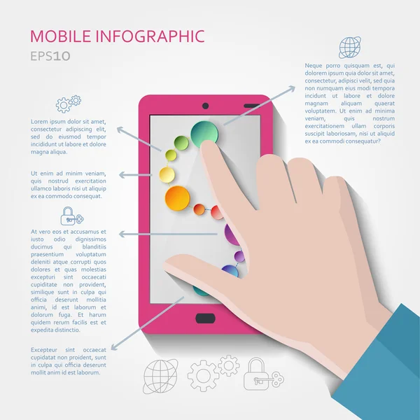 Concepto de infografía móvil — Vector de stock