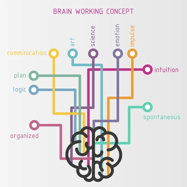 Concept de travail cérébral — Image vectorielle