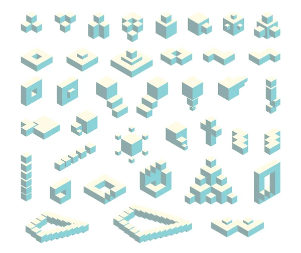 İzometrik küpleri seti