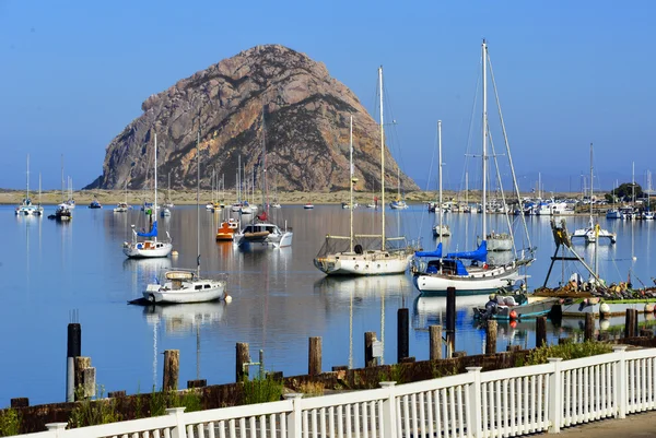 Morro Bay Harbor and The Rock, Califórnia Imagem De Stock