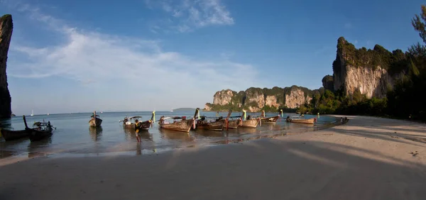 Barca Coda Lunga Railay Beach Thailandia — Foto Stock