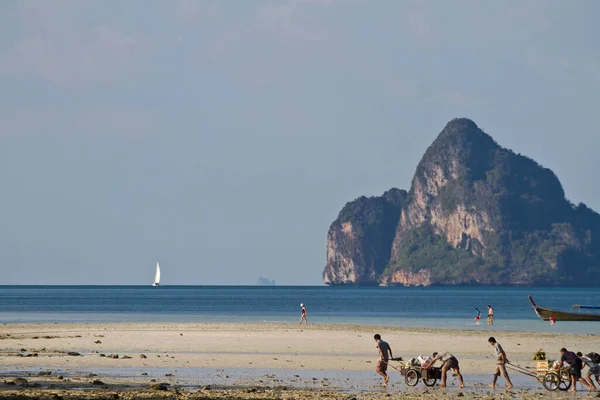 Beach Thailand Summer Arrival Long Tail Boat — Stock Photo, Image