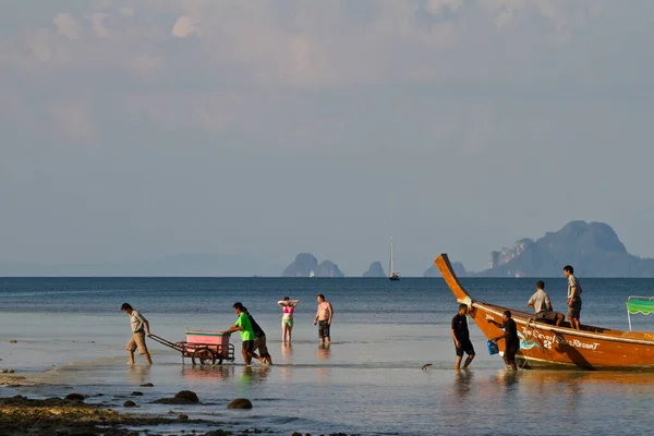 Beach Thailand Summer Arrival Long Tail Boat — Stock Photo, Image