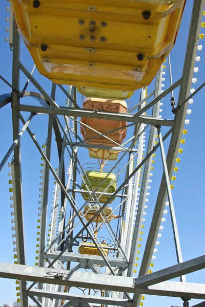 Travelling funfair with amusements — Stock Photo, Image