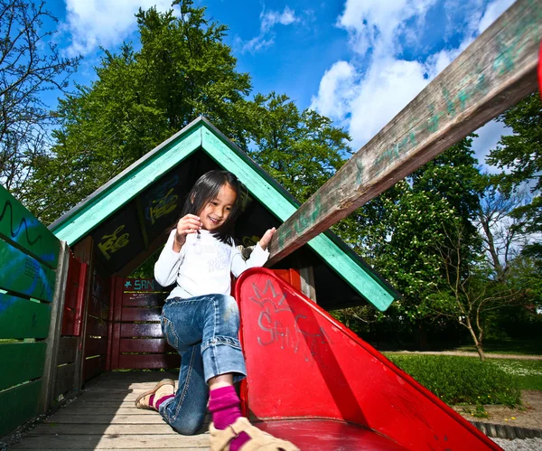 Kid on playground — Stock Photo, Image