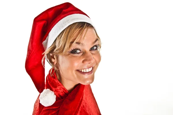 Santa dívka s kloboukem — Stock fotografie